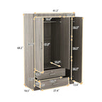 Armoire 3 portes avec 2 tiroirs