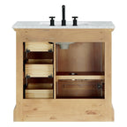 Meuble sous-vasque Hervas avec plateau en marbre naturel, sans miroir