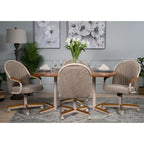 Chaise pivotante et inclinable à roulettes avec coussin pour salle à manger décontractée