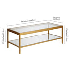 Table basse Alexis en métal et verre