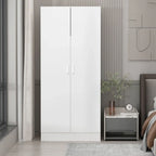 Armoire de chambre autonome à 2 portes avec tringle à vêtements