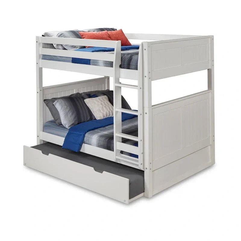 Lit superposé Camaflexi double sur double avec lit gigogne simple - Tête de lit à panneaux