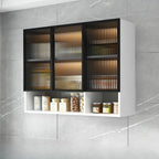 Armoire de cuisine murale grise en bois pour rangement