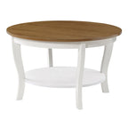 Table basse ronde avec étagère