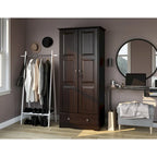 Armoire garde-robe modulable 100 % en bois massif avec poignées en métal ou en bois