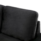 Canapé d'angle convertible 5 places en L 84,75 po avec pouf de rangement, rangement de bras dissimulé et chargement USB pour salon