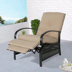 Fauteuil inclinable de salon réglable avec coussin – 38 (P) x 26,5 (L) x 38,5 (H) pouces