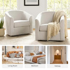 Fauteuil Cuenca moderne en tissu avec piètement pivotant