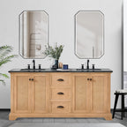 Meuble sous-vasque Hervas avec plateau en marbre naturel, sans miroir