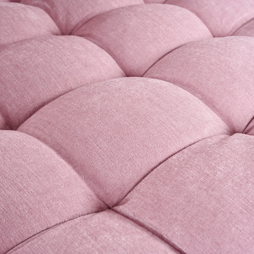 Canapé-lit Chenille avec dossier touffeté et 2 oreillers détachables pour le salon