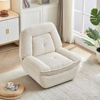 Fauteuil inclinable pivotant et coulissant en velours côtelé avec repose-pieds pour salon