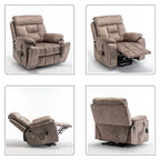 Grand fauteuil inclinable de massage électrique avec fonction de levage, chauffage et porte-gobelet dissimulé