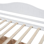 Lit de repos à baldaquin en bois, format jumeau, avec 2 tiroirs