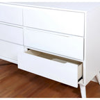 Commode et miroir de style Mid-Century Modern, 6 tiroirs (2 pièces)