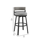 30-Inch Modern Outdoor Patio Swivel Bar Stool — Aluminum, Gray, Black