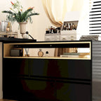 Commode de chambre à 4 tiroirs avec coiffeuse et bahut, blanc