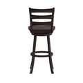Tabouret de bar pivotant en bois avec dossier à barreaux et repose-pieds