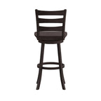 Tabouret de bar pivotant en bois avec dossier à barreaux et repose-pieds