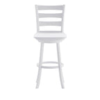 Tabouret de bar pivotant en bois avec dossier à barreaux et repose-pieds