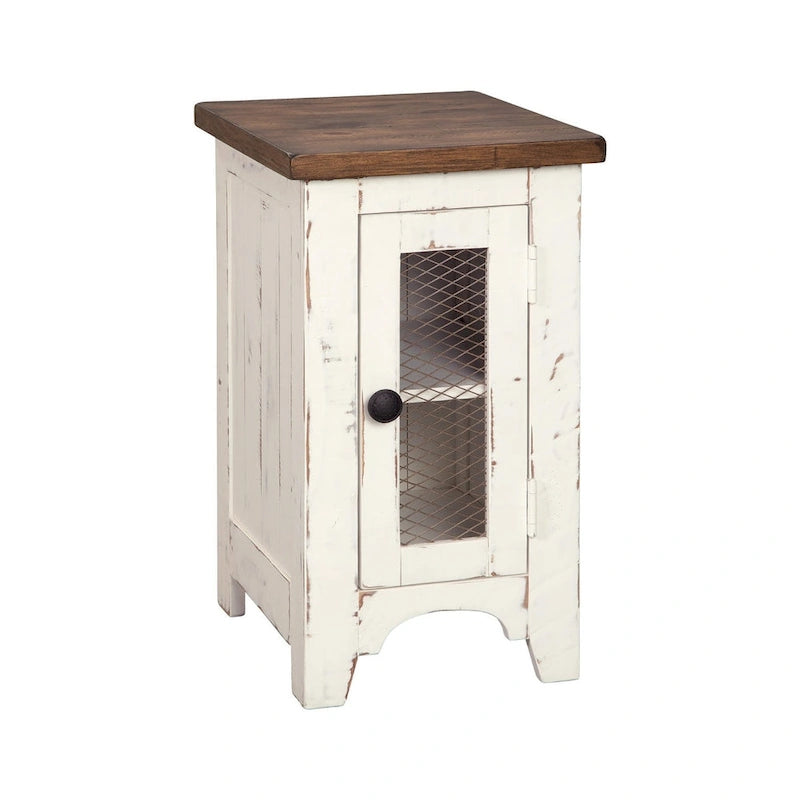 Table d'appoint de canapé — Blanc/Marron