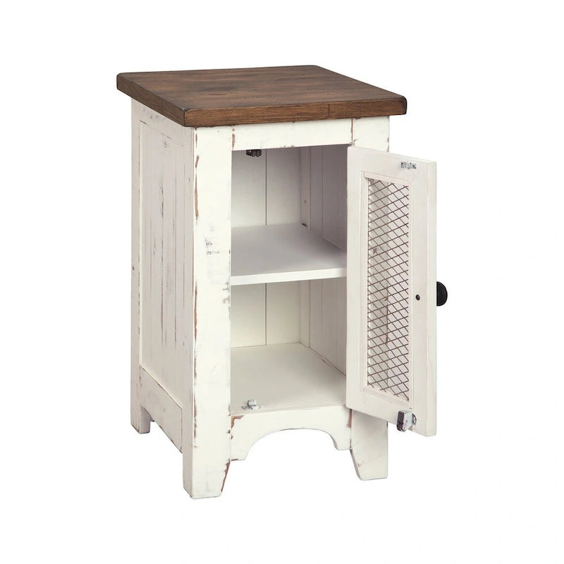 Table d'appoint de canapé — Blanc/Marron