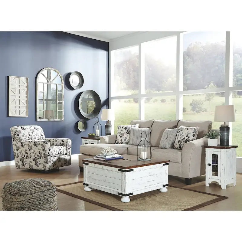 Table d'appoint de canapé — Blanc/Marron