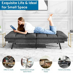 Memory Foam Futon Couch Bed Convertible Sofa with Adjustable Splitback for Compact Living Space