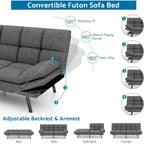 Memory Foam Futon Couch Bed Convertible Sofa with Adjustable Splitback for Compact Living Space