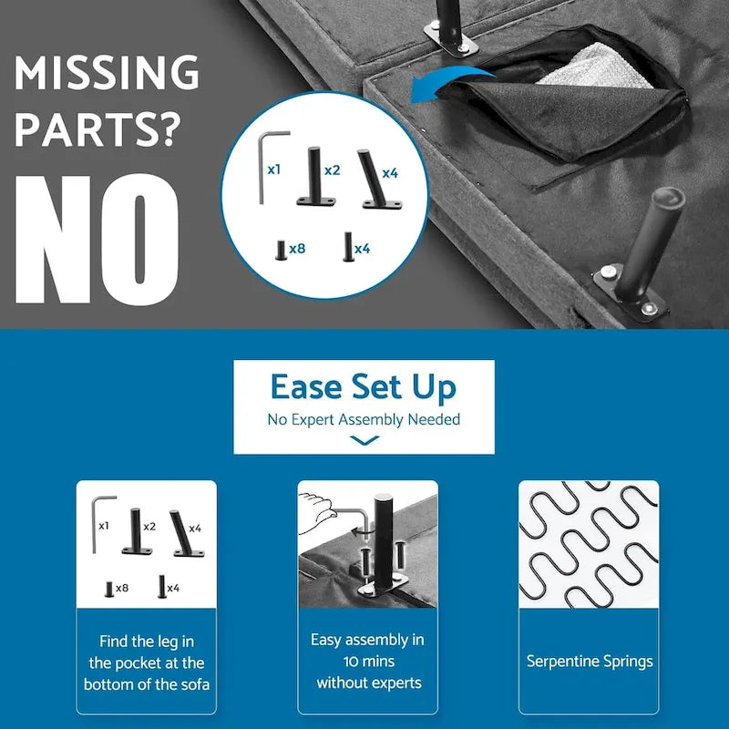 Memory Foam Futon Couch Bed Convertible Sofa with Adjustable Splitback for Compact Living Space