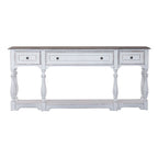 Console de table de 72 pouces pour entrée – Blanc antique et écorce vieillie