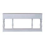 Console de table de 72 pouces pour entrée – Blanc antique et écorce vieillie