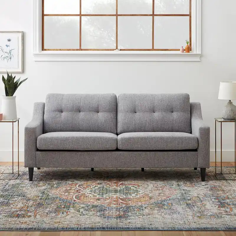 Canapé en tissu 75 avec accoudoirs incurvés concaves