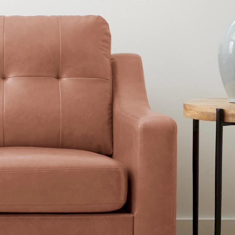 Canapé en tissu 75 avec accoudoirs incurvés concaves