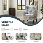 Traditional Fabric-Upholstered Armchairs (Turned Wood Legs, Set of 2)