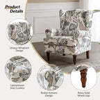 Traditional Fabric-Upholstered Armchairs (Turned Wood Legs, Set of 2)