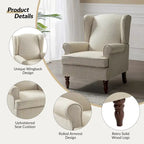 Traditional Fabric-Upholstered Armchairs (Turned Wood Legs, Set of 2)