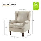 Traditional Fabric-Upholstered Armchairs (Turned Wood Legs, Set of 2)