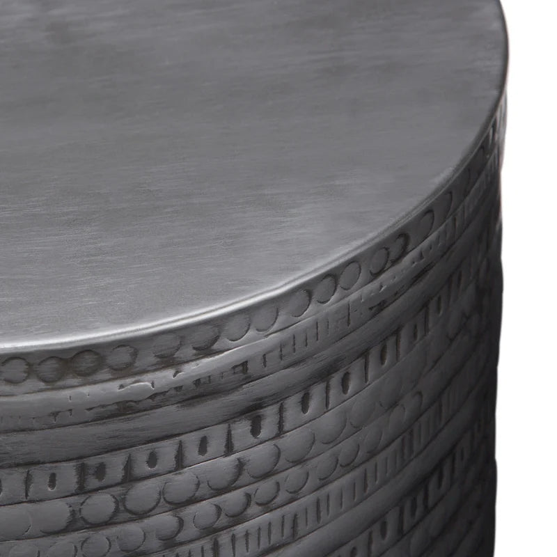 15-Inch Wide Tribal Totem Metal-Trimmed Side Table (Fully Assembled) — 15" W x 15" D x 20" H