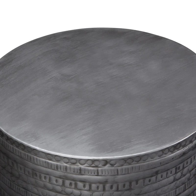 15-Inch Wide Tribal Totem Metal-Trimmed Side Table (Fully Assembled) — 15" W x 15" D x 20" H