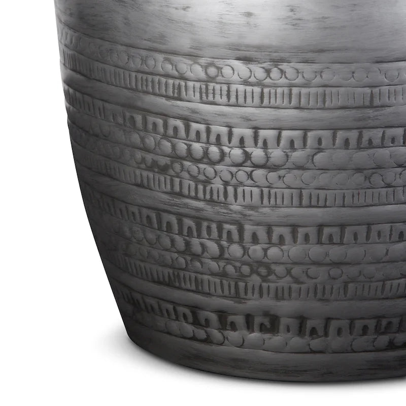 15-Inch Wide Tribal Totem Metal-Trimmed Side Table (Fully Assembled) — 15" W x 15" D x 20" H