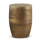 Table d'appoint tribale avec bordure en métal de 15 pouces de large (entièrement assemblée) — 15" L x 15" P x 20" H