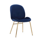 Chaise de salle à manger en velours et pieds dorés