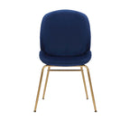 Chaise de salle à manger en velours et pieds dorés