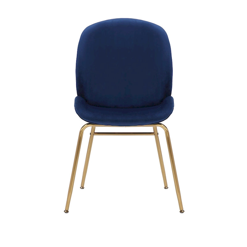 Chaise de salle à manger en velours et pieds dorés