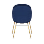 Chaise de salle à manger en velours et pieds dorés