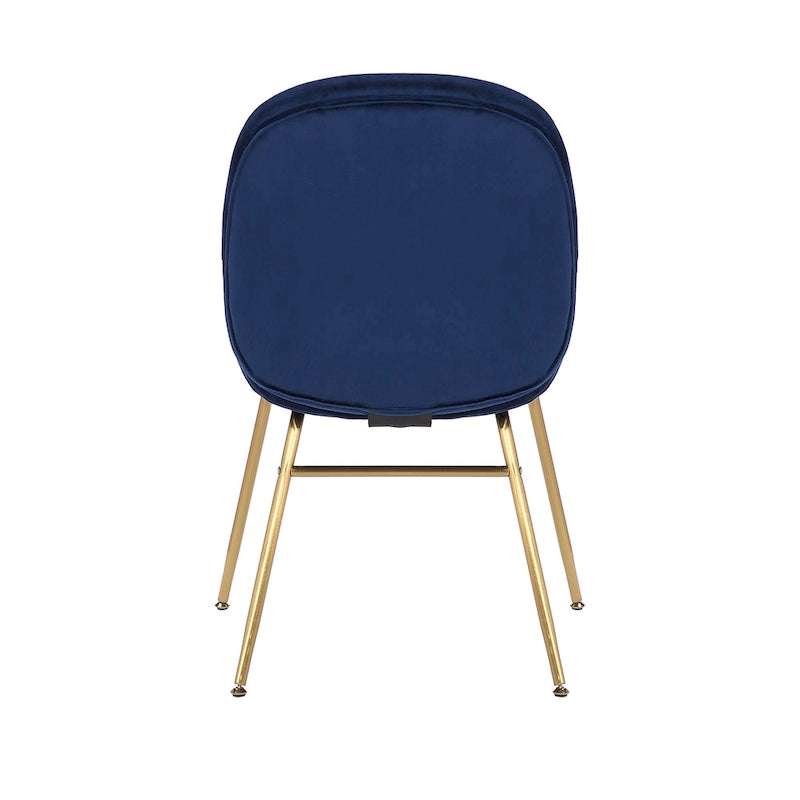 Chaise de salle à manger en velours et pieds dorés