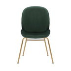 Chaise de salle à manger en velours et pieds dorés