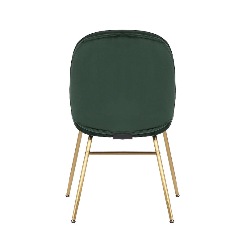 Chaise de salle à manger en velours et pieds dorés