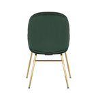 Chaise de salle à manger en velours et pieds dorés