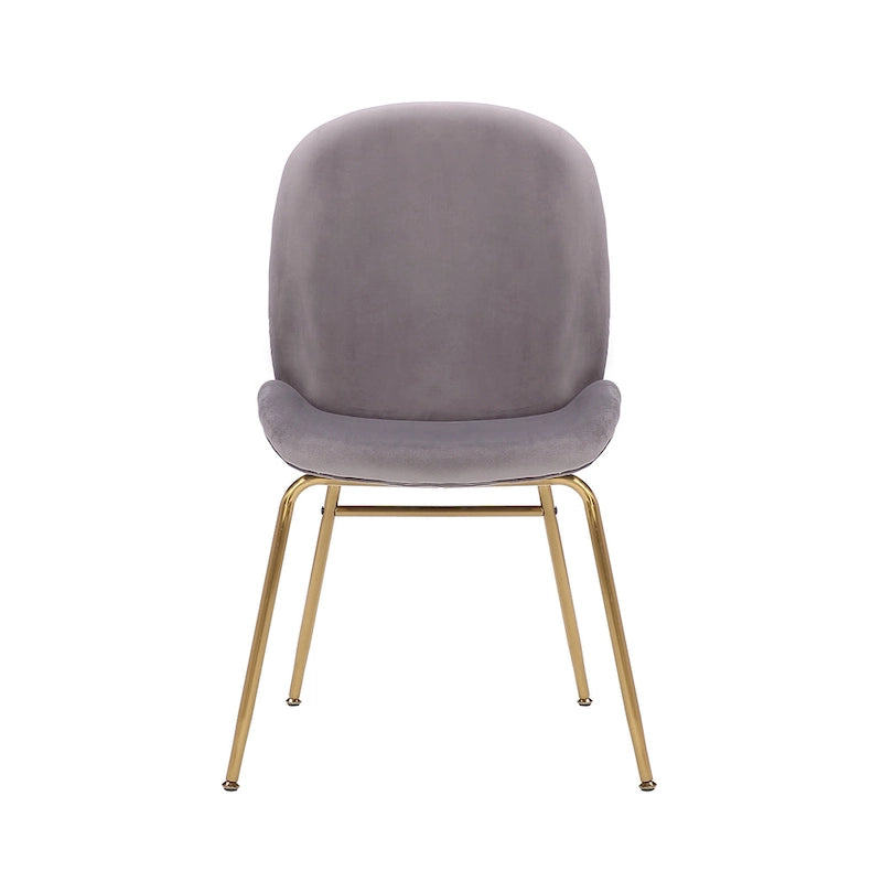 Chaise de salle à manger en velours et pieds dorés